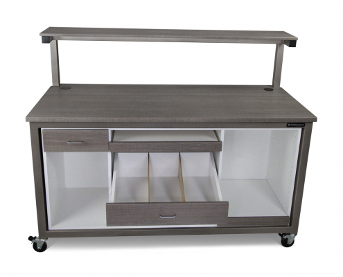 Industrial Bench Plus customized with Woodgrain HPL powder coat