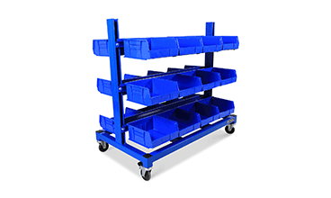 mobile blue storage bins