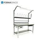 Packing & Shipping Workbench with Bin Rail