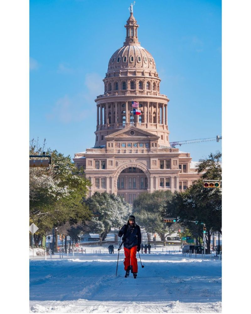 snow covered austin texas