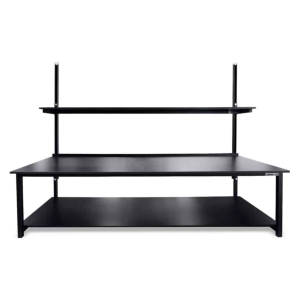 Formaspace Benchmarx 96”x36”x30” Workstation in Black Texture Finish With One Upper Shelf & Black Laminate Top
