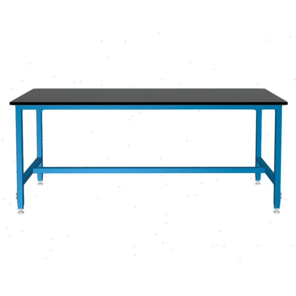 Formaspace Basix 72”x30”x30” Workstation in Traffic Blue Finish with Adjustable Height Leg Kit & Black Phenolic Resin Top