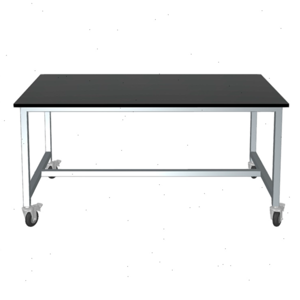 Formaspace Basix 60”x36”x30” Workstation in Gray with Casters and Black Phenolic Resin Top