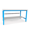 Formaspace Basix 54”x30”x30” Workstation in Blue Finish with 12 Integrated Outlets, Gray Laminate Top & Gray Laminate Lower Half Shelf