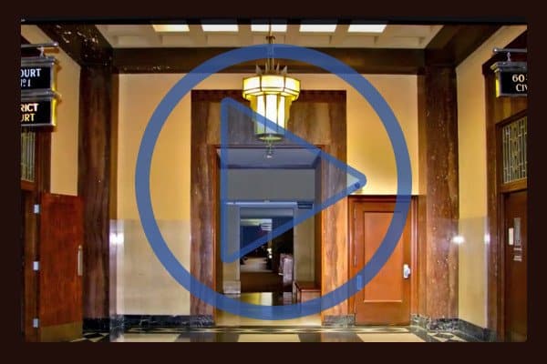 The intricate art deco interior of the 1931 Jefferson County Courthouse in Beaumont, Texas