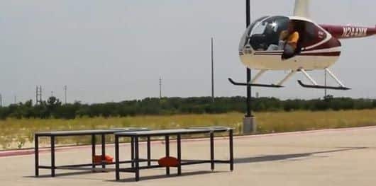 Industrial-Workbenches-support-helicopter-landing-by-Formaspace-president-Jeff-Turk