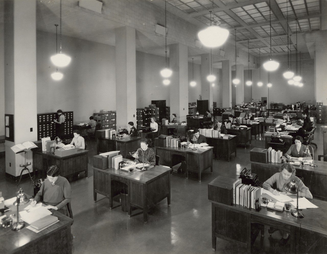 Photograph of the Division of Classification and Cataloging, 1937